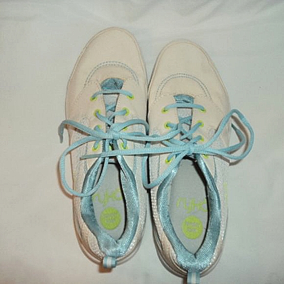 Ryka Women's Memory Foam US 7.5M UK 5.5 Canvas Fabric White/Blue Shoes - Picture 4 of 8